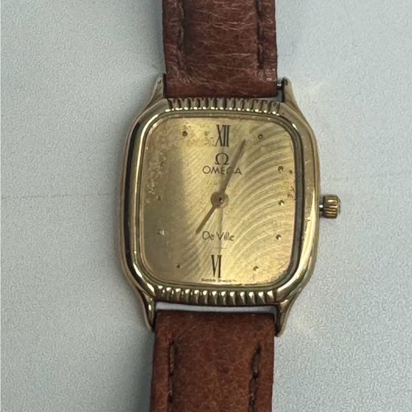 Omega Accessories - Vintage Omega De Ville 1450 Gold Watch with Tan Leather Strap New Battery